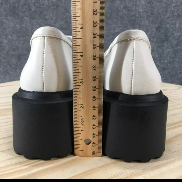 Wild Fable Shoes Womens 9 Platform Loafer White Faux Leather Casual Comfort - Picture 5 of 14